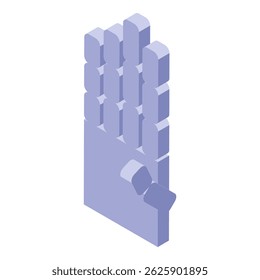 Isometric icon representing one person leaving a full cinema theater