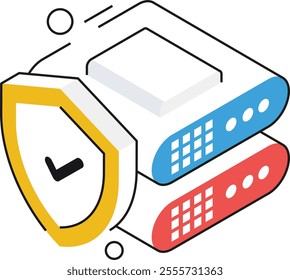 An isometric icon representing secure web hosting for safe and reliable website management.