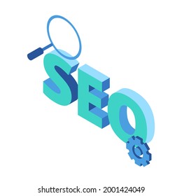 Isometrisches Symbol für die Optimierung von SEO-Suchmaschinen