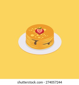 Isometric icon of Russian pancakes