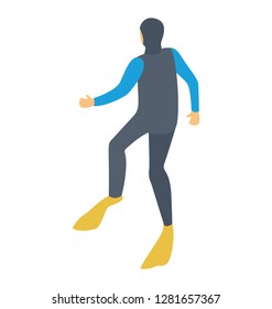 Isometric icon of Scuba Diver