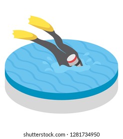 Isometric icon of Scuba Diver