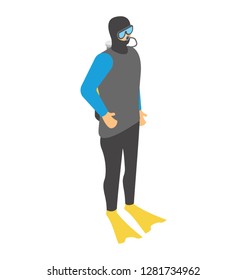 Isometric icon of Scuba Diver