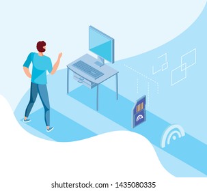 Isometric icon set technology design