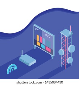 Isometric icon set technology design