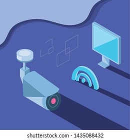 Isometric icon set technology design