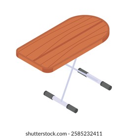 An isometric icon of a simple, folding ironing board.