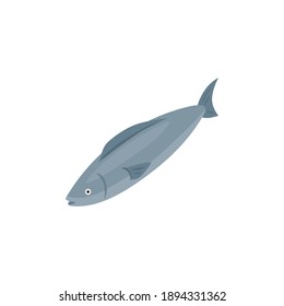 Isometric icon of single big fish 3d vector illustration