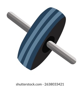 Isometric icon of a single gym weight for strength building.