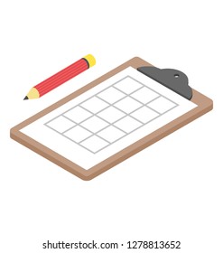Isometric icon of sketching
