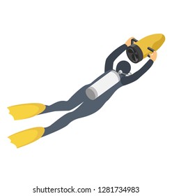 Isometric icon of Snorkeler