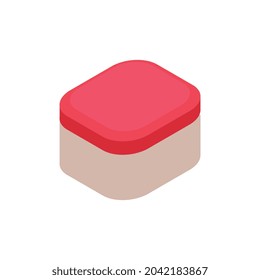 Isometric icon with soft pouf on white background 3d vector illustration