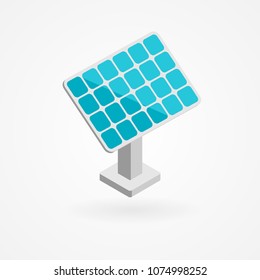 Isometric Icon Of Solar Panels.