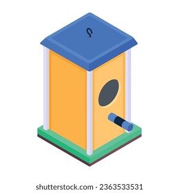 Isometric icon of sparrow aviary is up for premium download 