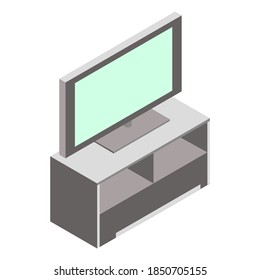 Isometric icon style. Flat Isometric tv isolated on white background.Element of home interior for web design, Imobile app, infographic. sometric style icon.