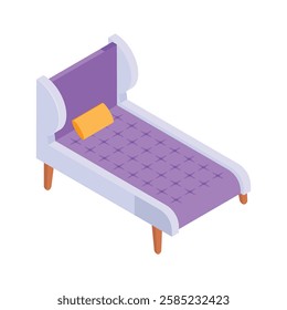 Isometric icon of a stylish chaise lounge, ready for premium use