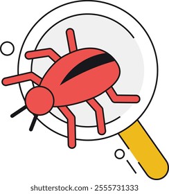 An isometric icon symbolizing bug hunting and vulnerability detection within cybersecurity processes.