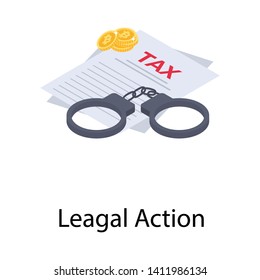 
Isometric icon of tax corruption 
