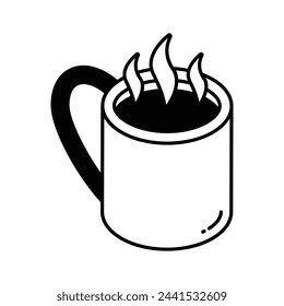 An isometric icon of teacup in modern design style, ready for premium use