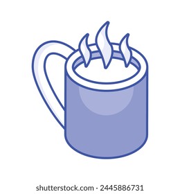An isometric icon of teacup in modern design style, ready for premium use