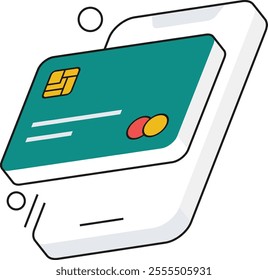 An isometric icon that emphasizes the convenience of secure and fast mobile banking for managing finances on the go.