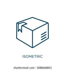 isometric icon. Thin linear isometric outline icon isolated on white background. Line vector isometric sign, symbol for web and mobile