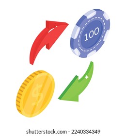 Un icono isométrico del intercambio de tokens está ahora disponible para descarga premium 