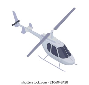 Isometric icon with ultralight helicopter on white background 3d vector illustration