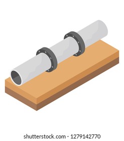 Isometric Icon Of Underground Water Pipe