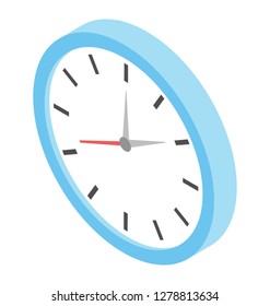 Isometric Icon Vector Of Wall Clock