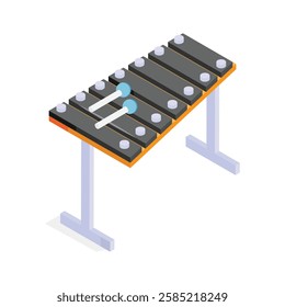 An isometric icon of a vibraphone, ready to premium use vector