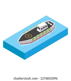 Isometric icon of warship