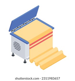 An isometric icon of washing machine 