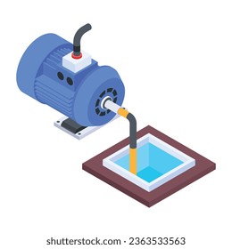 An isometric icon of water pump 