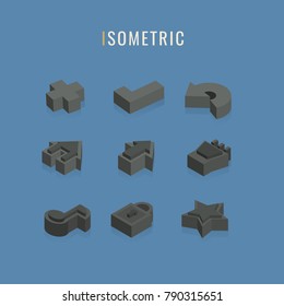 isometric. icon web, vector symbol in style isolated on blue background.