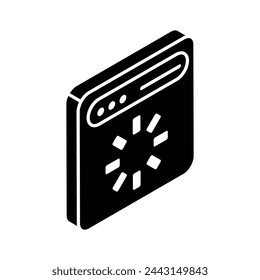 Un icono isométrico de la carga del sitio web en estilo de diseño moderno, listo para usar