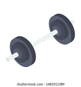 Isometric icon of weight lifting dumbbell