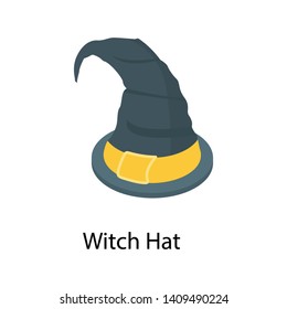 
Isometric icon of witch hat 
