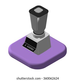 Isometric icons 3D blender. Pictograms blender. Isolated vector illustration.