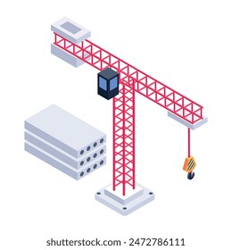 Isometric Icons Featuring Industrial Machinery