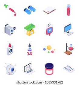 
Isometric Icons Of Healthcare And Devices Pack