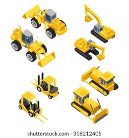 isometric icons representing mining machinery