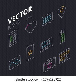 Isometric Icons Set. Vector illustration