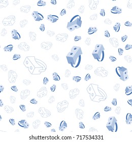 Isometric icons VR glasses. Seamless Pattern flat vector illustration EPS 10