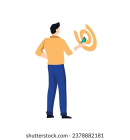 Isometric identification icon with man scanning with smartphone, Verification application. Vector illustration isometric design. Isolated on background. Today's digital technology.
