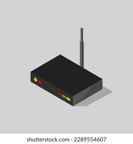Isometric illustrated router on background