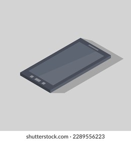 Isometric illustrated smartphone on background