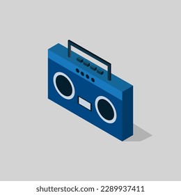 Estéreo ilustrado isométrico en el fondo