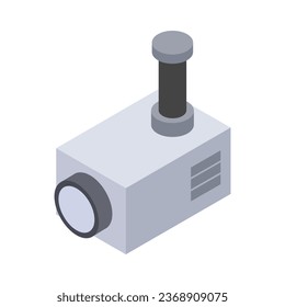 Isometric illustrated video surveillance camera in vector