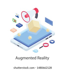 Isometric illustration of augmented reality